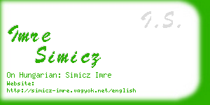 imre simicz business card